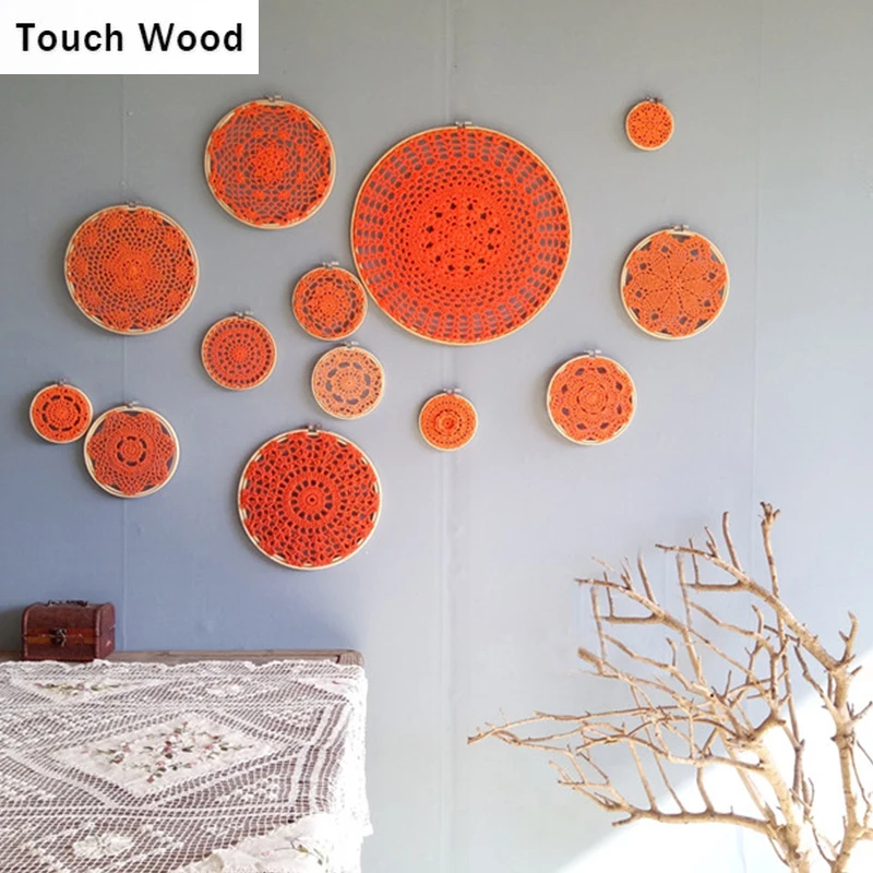 

Handmade Cotton Lace Accessory Decoration Nature Bamboo Cases Jewelry Display Earring holder