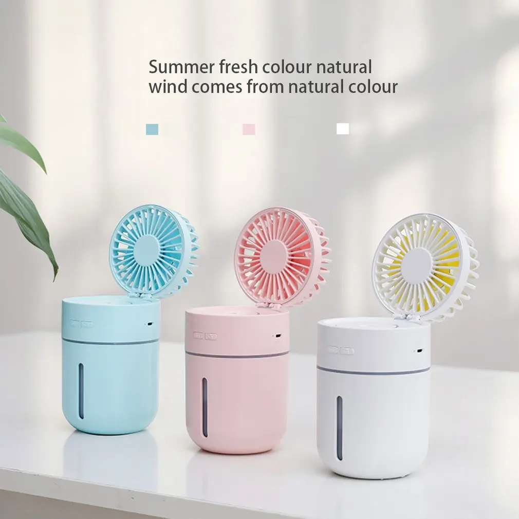 

New Spray Humidifier Fan 2 In 1 Handheld Portable Usb Mini Fans Essential Oil Diffuser Mute Summer Air Conditioning Cool