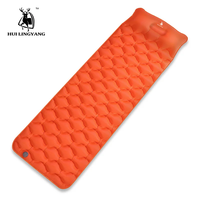 

Outdoor Inflatable Cushion Mattress Sleeping Bag Mat Fast Filling Air Moistureproof Camping Mat With Pillow Sleeping Pad 500g