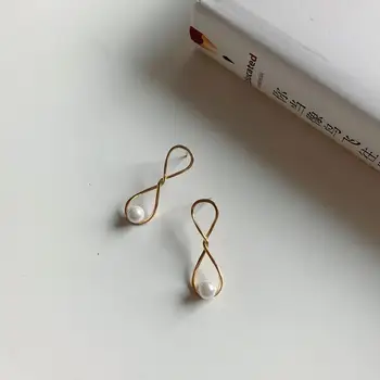 

Amaiyllis 1pair 925 Sterling Silver Earrings Simple Infinity love Pearl Earring For Mother Girls Party Jewelry