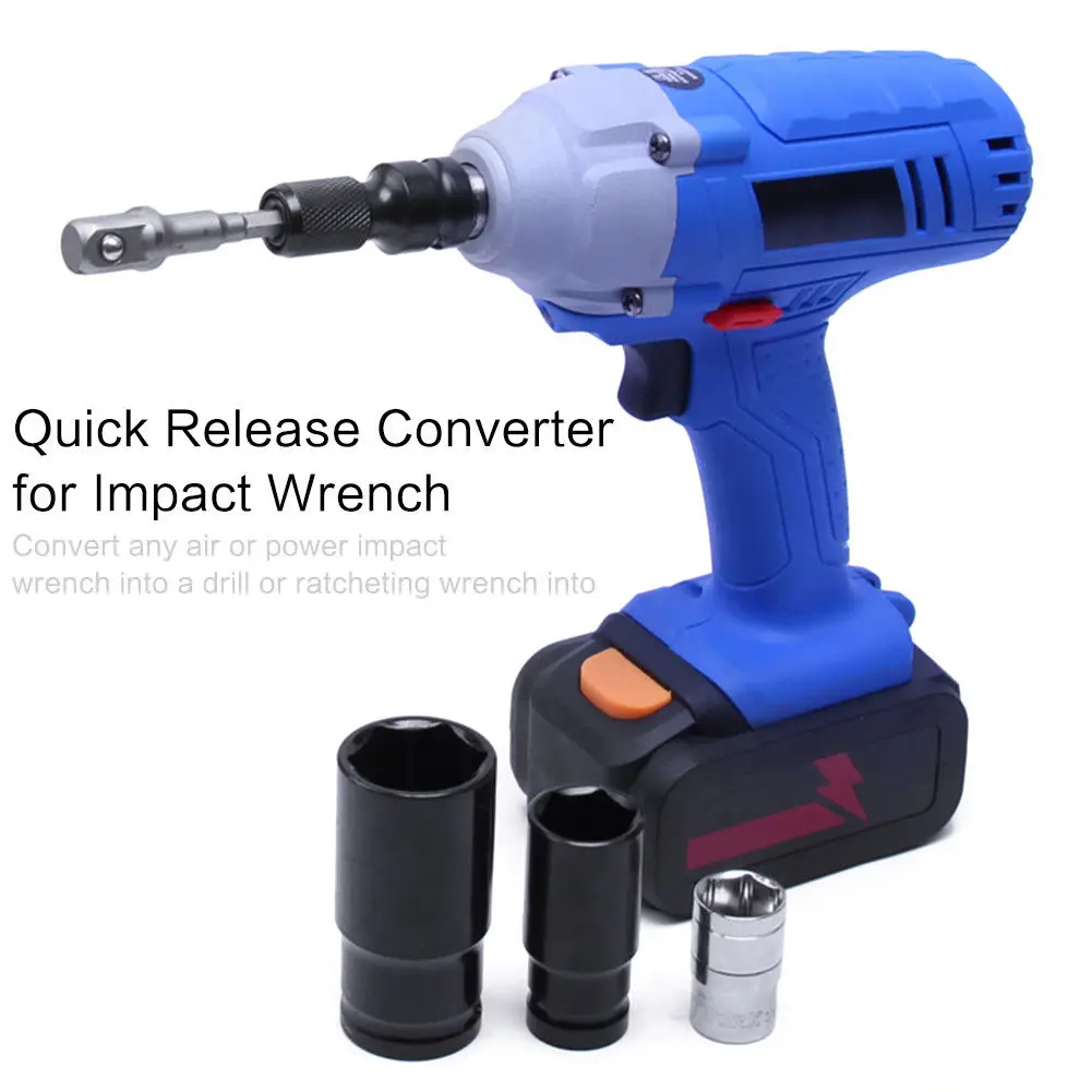 DWZ 1/2   Square to 1/4   Adapter 1/2 Drive to1/4 Hex Shank Socket Adapter Converter