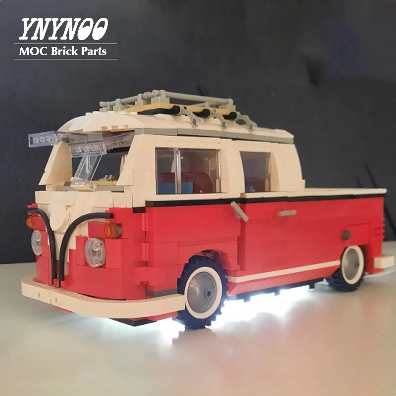 New T1 Doka 10220 Vw T1 Camper Van Modified Truck Moc Building Blocks Car  Model Bricks Bus 21001 Diy Toys For Children Gifts - Blocks - AliExpress