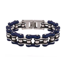 Мужские браслеты панк Рок нержавеющая сталь Ювелирная велосипедная цепь 16 мм Largeu мото цепь браслет подарок для мужчины