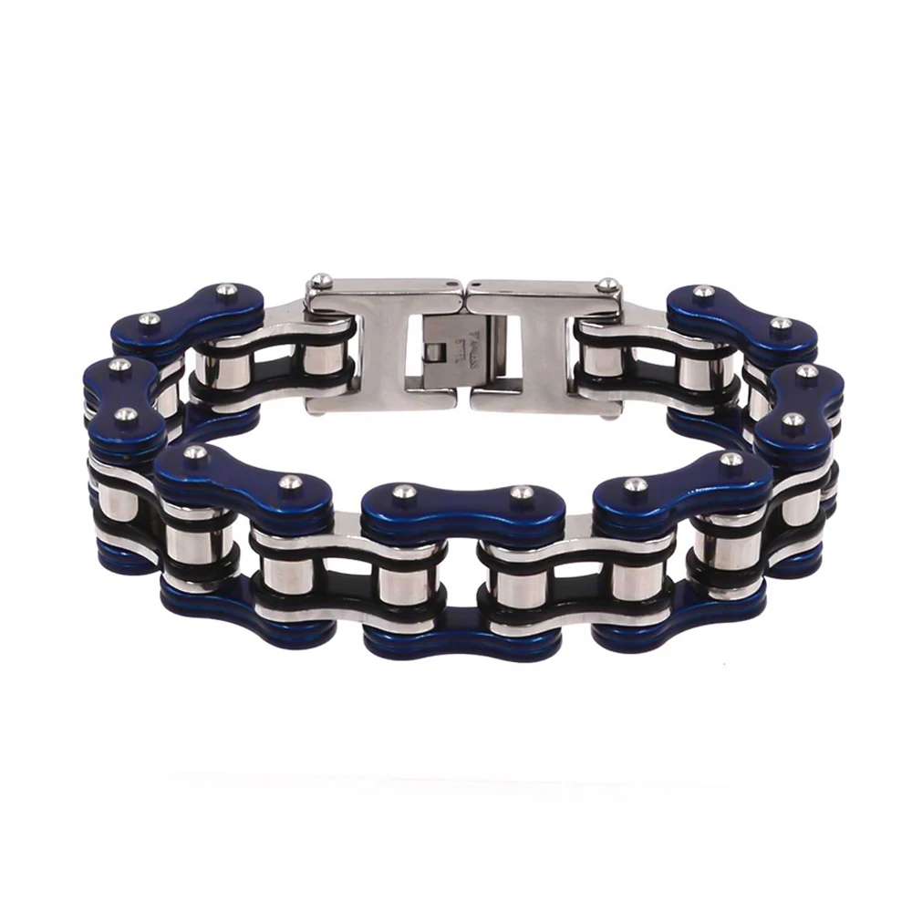 

mens bracelets 2019 punk rock Stainless Steel Jewelry Bicycle Chain 16mm Largeu Moto Chain Bracelet Gift for a man Wholesale