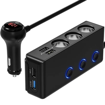 

Quick Charge 3.0 Cigarette Lighter Adapter, 120W Waterproof 12V/24V Universal Usb Charger Power Adapter Socket with 8.5A 4 USB a