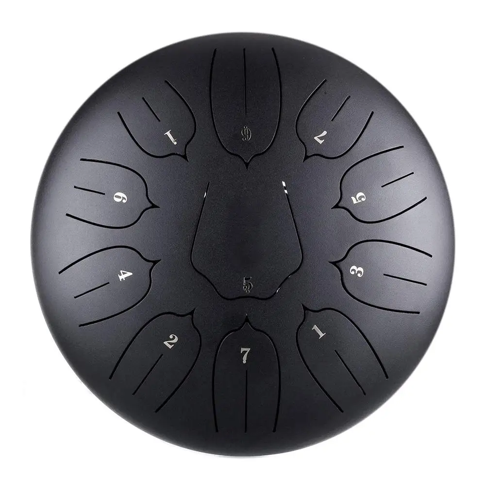 

Steel Tongue Drum Percussion Instrument Lotus Hand Pan Drum With Bag 11 Notes 10 Inches
