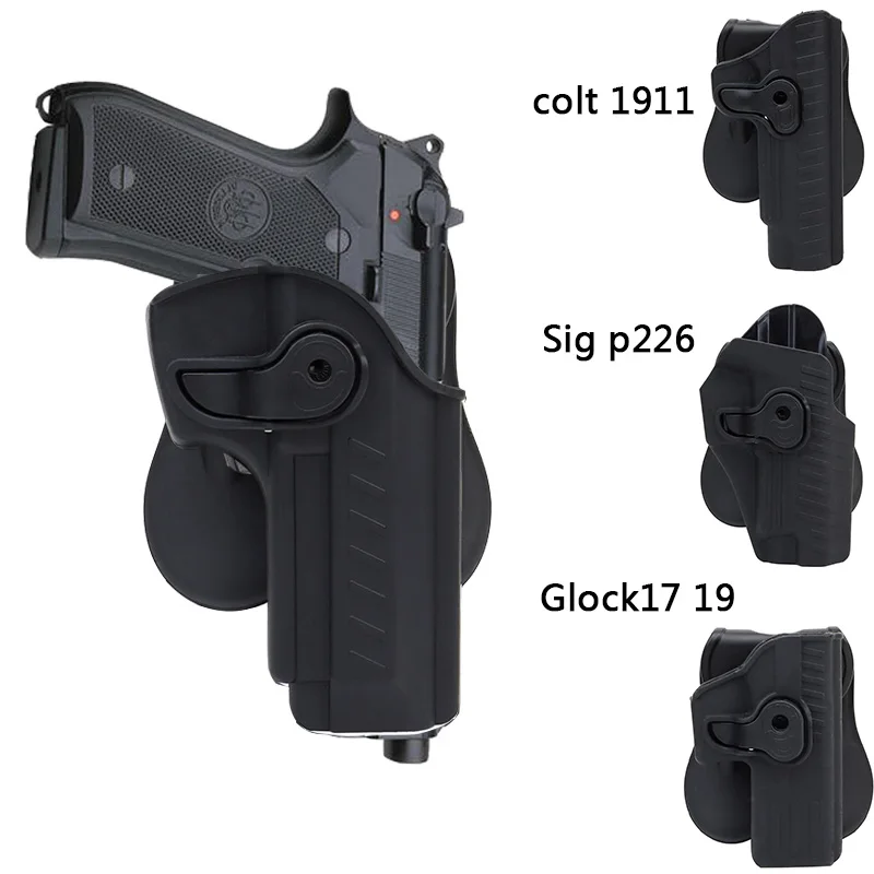

Tactical Right Hand Gun Holster for Glock 17 19 Beretta M92 Sig P226 229 Colt 1911 Pistol Case Waist Holster Military Huntin