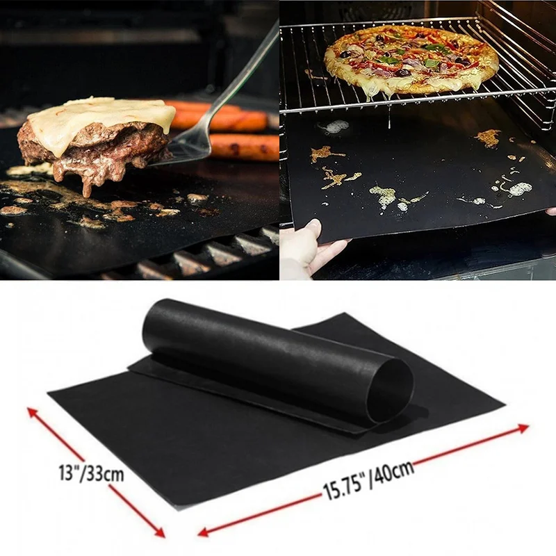 5pcs Reusable BBQ Grill Mat Non-stick Barbecue Baking Roasting Liner Cooking Pad 