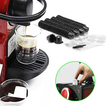 

202pcs Reusable Coffee Capsules Kit Aluminum Foil Spoon Brush For Nespresso Coffeemaker Machine Accessories