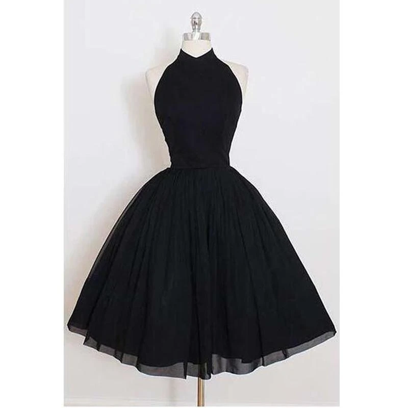 black chiffon cocktail dress