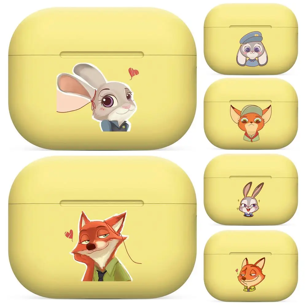

Disney Zootropolis Silicone Case For AirPods Pro 3 2 1 Case Cover Coque Wireless Bluetooth Headphones Cover On AirPods Pro Funda
