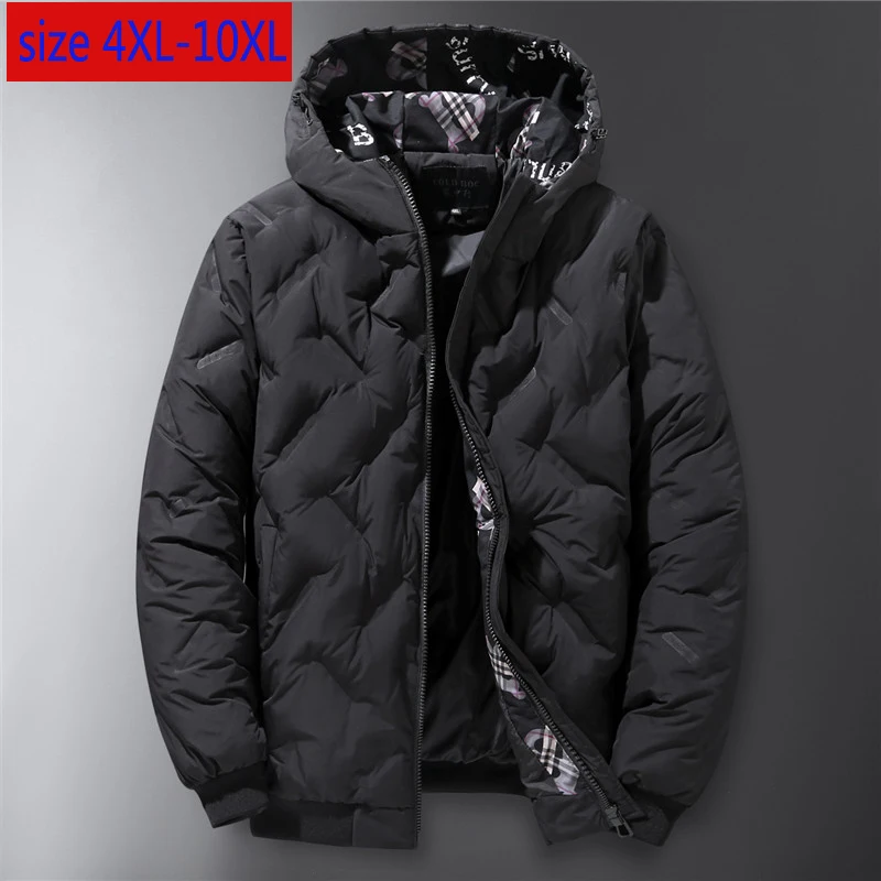 Новое мужское толстое пальто зимняя стеганая куртка свободная повседневная с капюшоном Толстая супер большая мода плюс размер 4XL 5XL 6XL 7XL 8XL 9XL 10XL