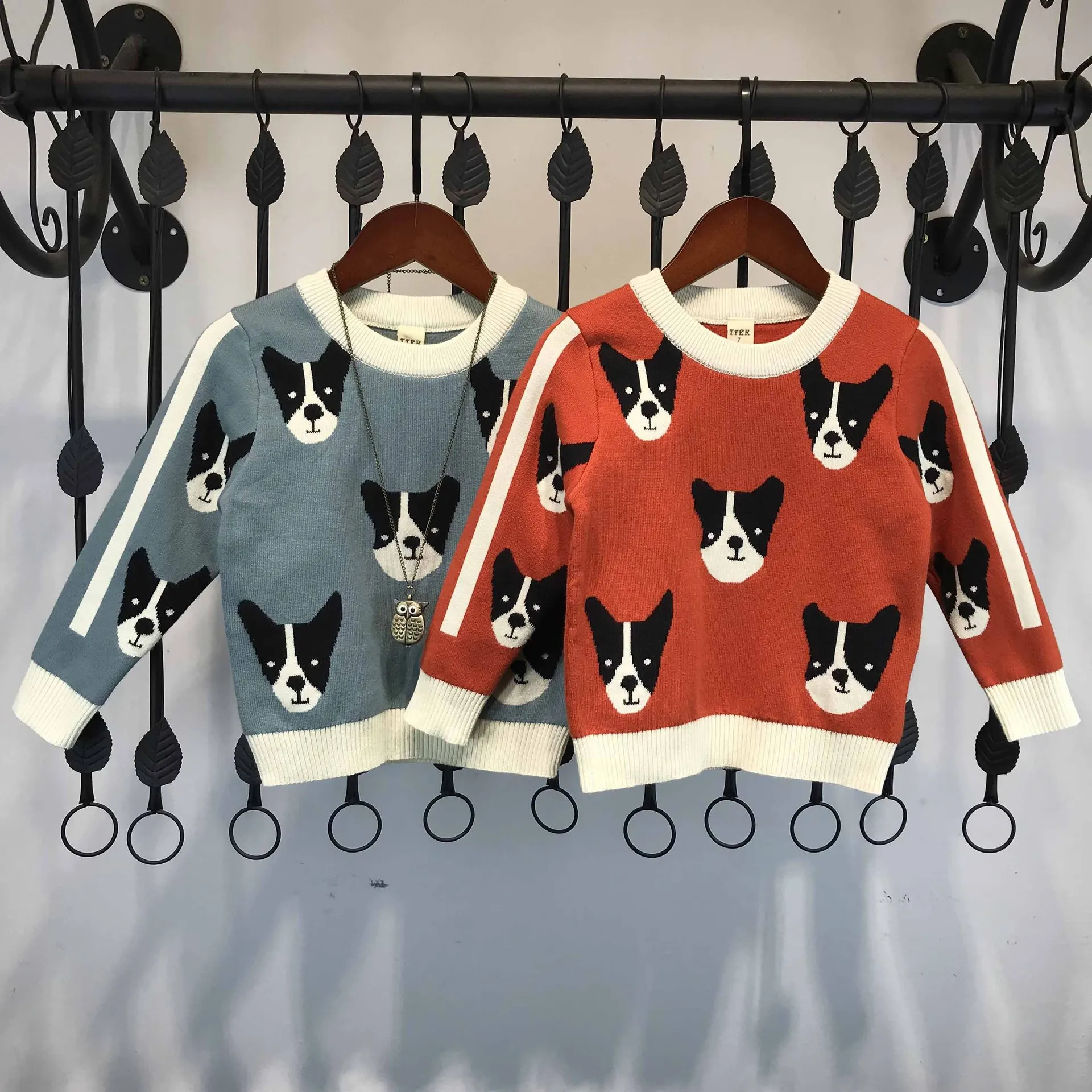 

Sweater Western Style BOY'S Children Spring And Autumn Baby Sweater 1 Base Sweater 3-5-6-Year-Old Versatile Cartoon Dynamic
