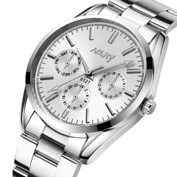 

NARY / Nui Rui Explosion Style Fashion Couple Watch Bar Studs Three Eyes Waterproof Quartz Watch