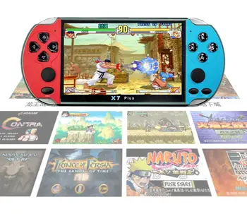 

Drop 32/64/128 Bit 5" LCD X7 plus Double rocker 8G Handheld Retro Game Console Video MP5 TF Card for 10000 games Can save games