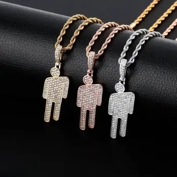 

Billie Pendant Eilish Necklace Bead Chain Stainless Steel Jewelry Necklace Fan Gift Pair Necklace Men Women Bad Guy Chains Choke