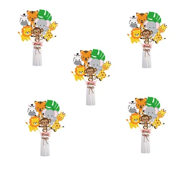 

28PCS Jungle Animal Vase Topper Happy Birthday Party Decoration For Kids Jungle Party Decor Safari Party Supplies Baby Shower