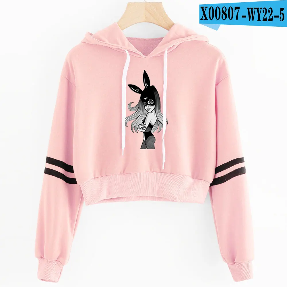 pink Pertty Ariana Grande Navel толстовки женские модные повседневные сексуальный пупок Толстовка Ariana Grande для девочек уличная хип-хоп толстовка - Цвет: pink