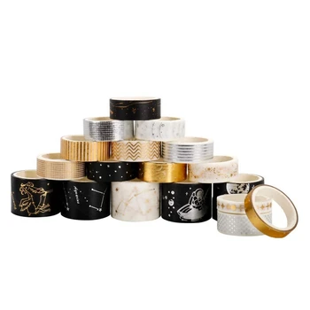 

20 Pcs/Set Gold Foil Washi Tape Glitter Washi Tape Set Adhesive Tape DIY Scrapbooking Sticker Label Japanese Stationery A