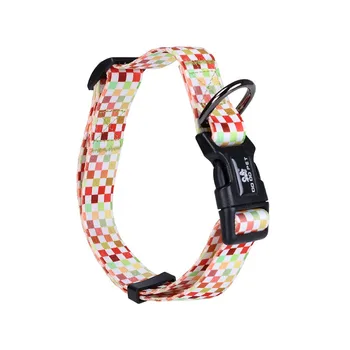 

Pet Premium Printed Collar with Seatbelt-buckle & Leash Ring, Dog Travel Walking Accessories