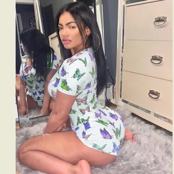 

2020 New Women's Lady Sexy Romper Bodycon Casual Jumpsuit Romper Long Sleeve Shorts Leotard Home Wear Tracksuit Playsuit Pajama