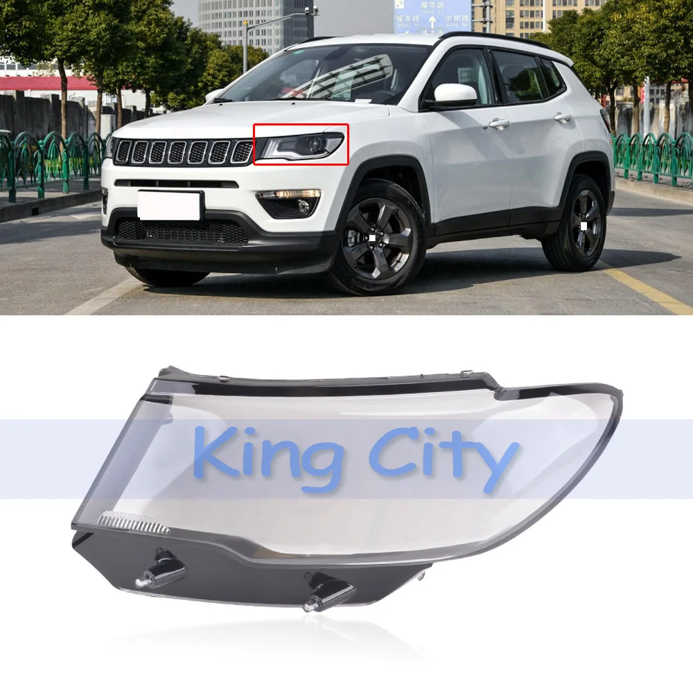 CAPQX для Jeep Compass, передний головной светильник, корпус фары, абажур, прозрачный яркий водонепроницаемый головной светильник, абажур