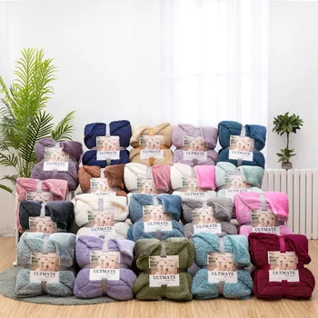 

Soft Blanket Household Thicken Flannel Plush Fleece Blanket Portable Warm A Light Blankets Aircraft Sofa For Office Tv Blanket