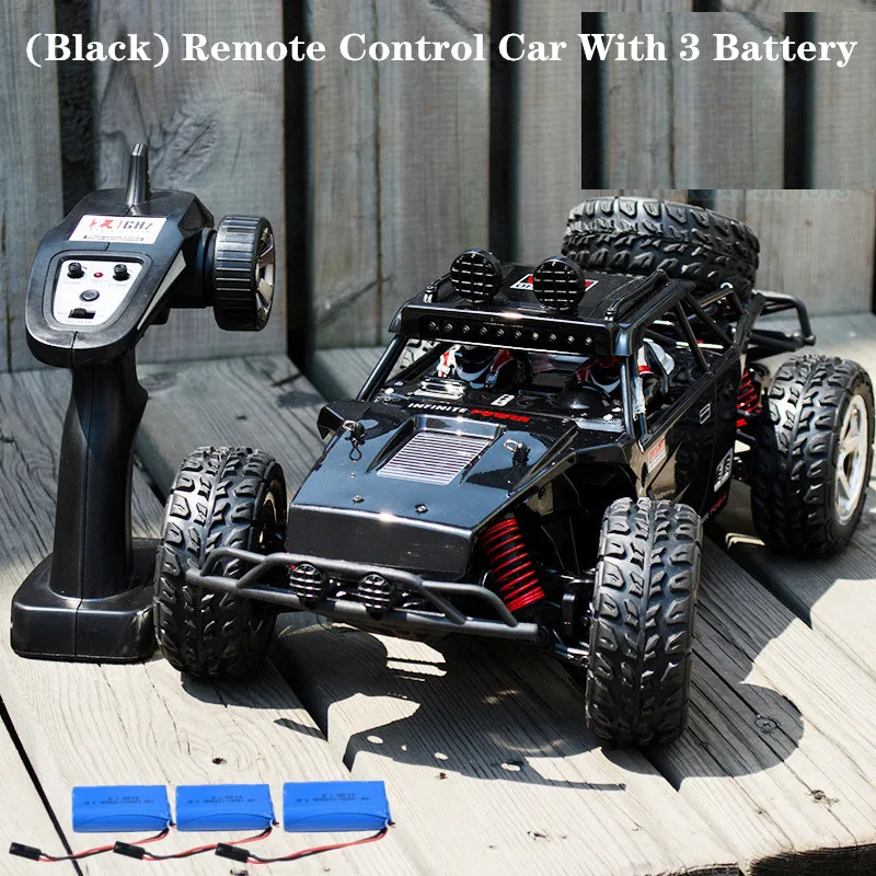 RC автомобиль 4WD 2,4G высокоскоростной Багги скалолазание автомобиль RC дрейф гоночный грузовик с светильник 38 км/ч четырехколесный привод Дистанционное управление автомобиль игрушки - Цвет: Black RC Car 3Batter