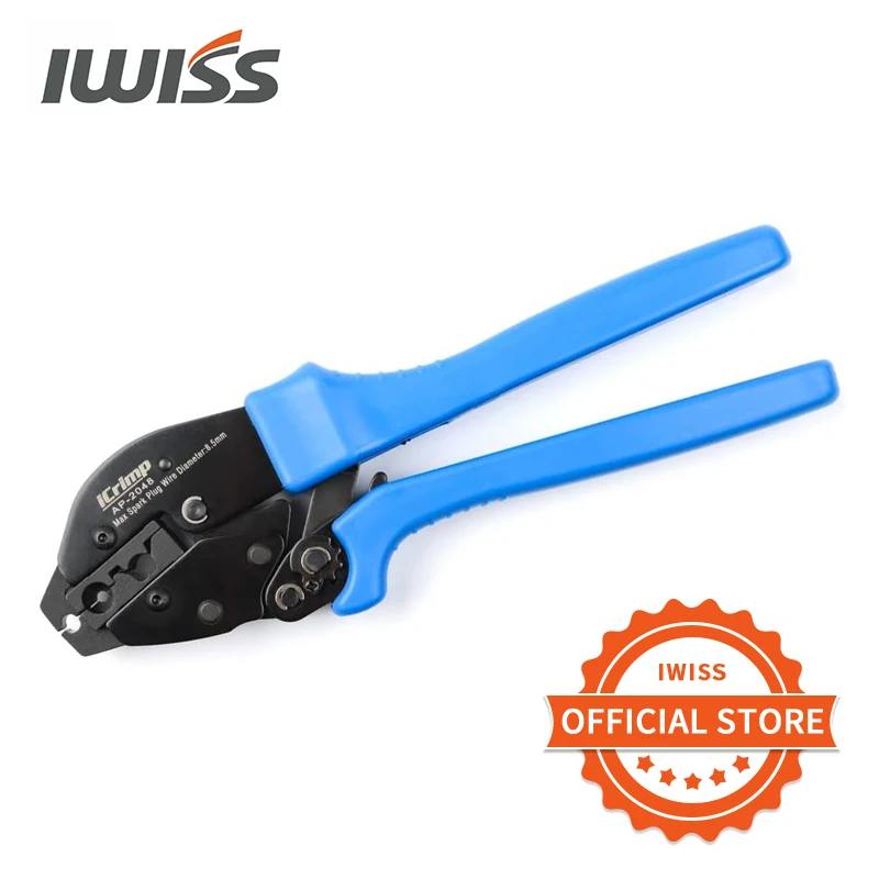 IWISS Ratchet Spark Plug Wire Crimper for Spark Plug Ignition Wire and Terminals Dia 8.5mm