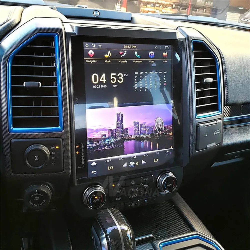 Автомобильный GPS-навигатор в стиле Tesla 13 дюймов Android 9 0 64 ГБ для Ford Raptor F150 2015-2020