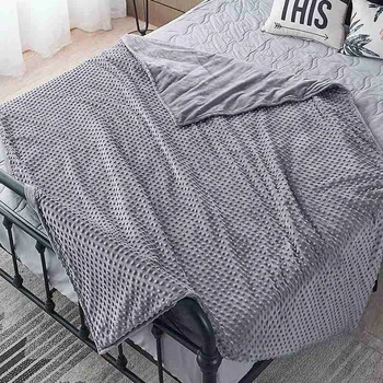 

Simple Breathable Weighted Blanket Quilt Duvet Cover Decompression Sleep Aid Pressure Soft Small Quilt Solid Color