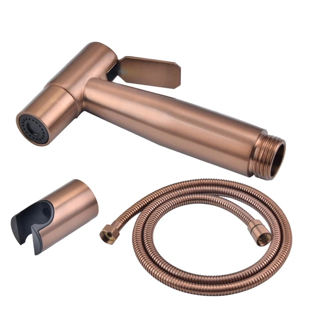 Handheld Bidet Spray Shower Set Toilet Sprayer Douche kit Bidet Faucet,Brushed Nickel,Rose gold Brushed gol 304 Stainless Steel Rose gold 4