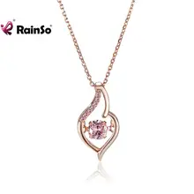 Rainso Новая мода для девушек, Стерлинговое Серебро, розовое золото, звено цепи, изящные ноты, циркон, Подвеска для женщин, классические ожерелья в подарок