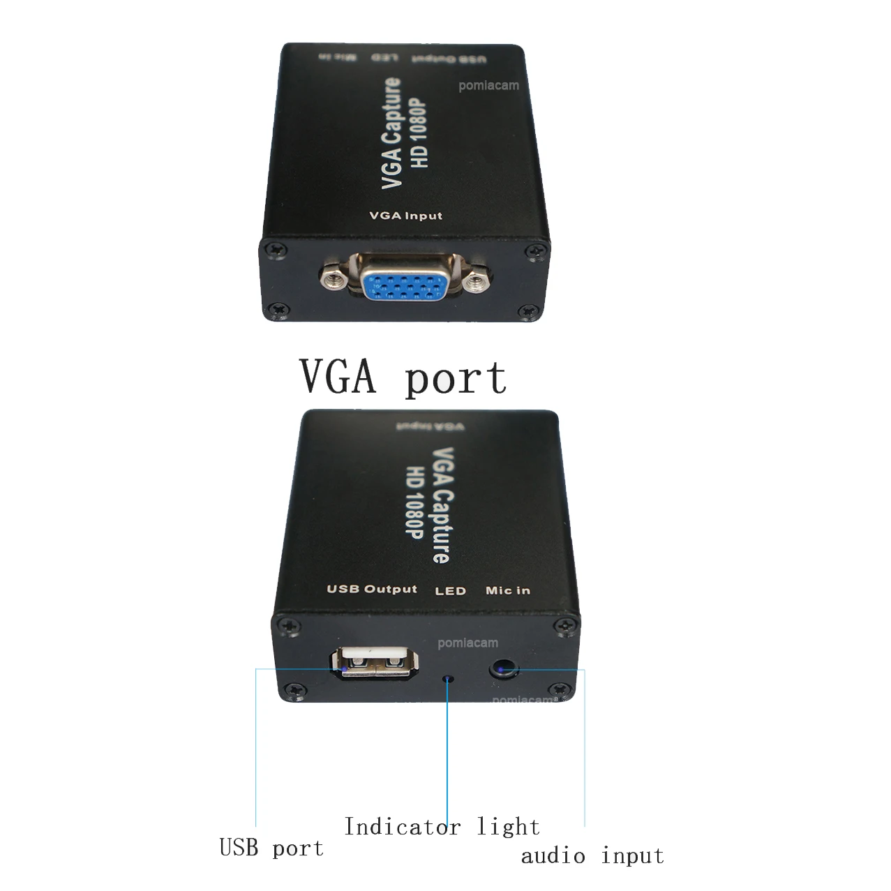 VGA to USB adapter converter with audio and video capture card 1080p Drive-free high-difinition picture quarity 2