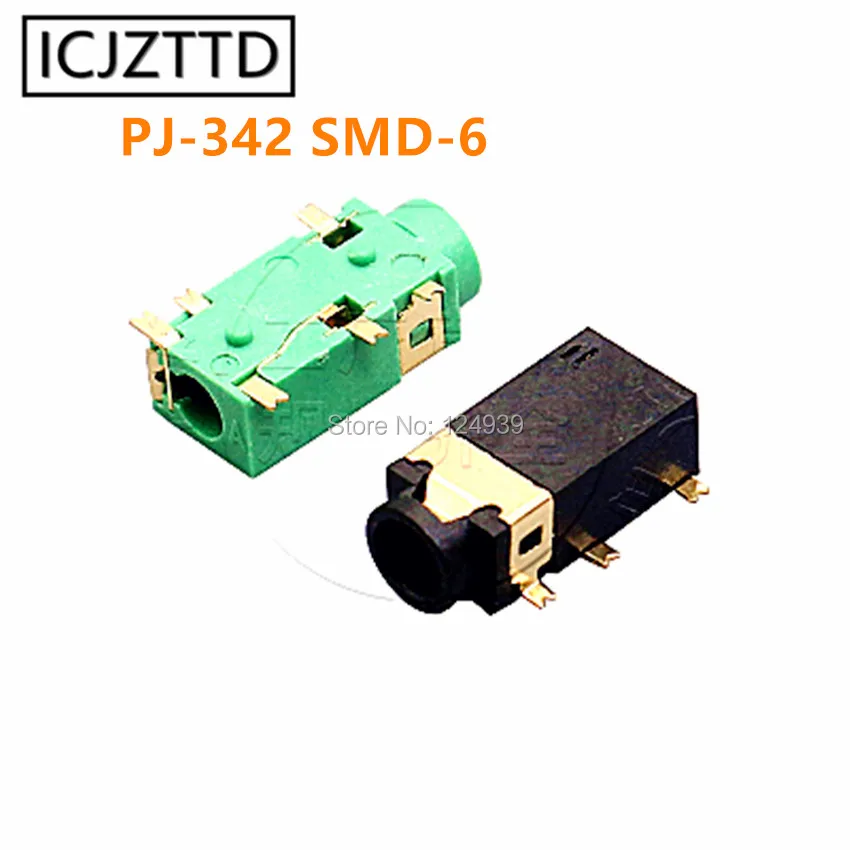 10pcs new PJ342 3.5mm headphone socket Audio PJ-342 Surface mounted 6 feet Double track gold plated Gold-plated | Обустройство дома
