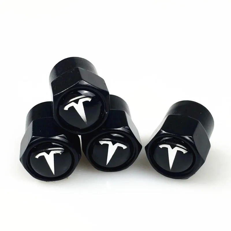 

4pcs Metal Car Wheel Tire Valve Caps Case for Tesla stickers Model S Model X 3 P100D P85D 200 Car styling Accessories