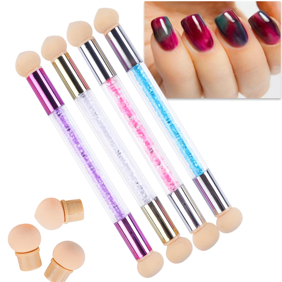 1 шт. декорация для ногтей градиент кисти губки Омбре дизайн гель лак Блестящий