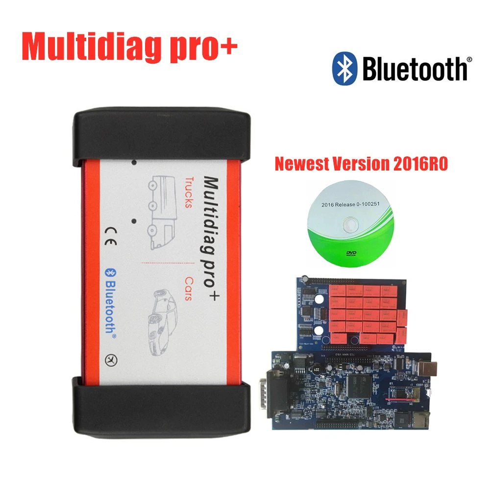 Multidiag Pro+ Green V3.0 pcb 2016R0 keygen с bluetooth диагностическим инструментом для мультибрендовых автомобилей и грузовиков obd2 VD DS150E C-D-P - Цвет: with bluetooth