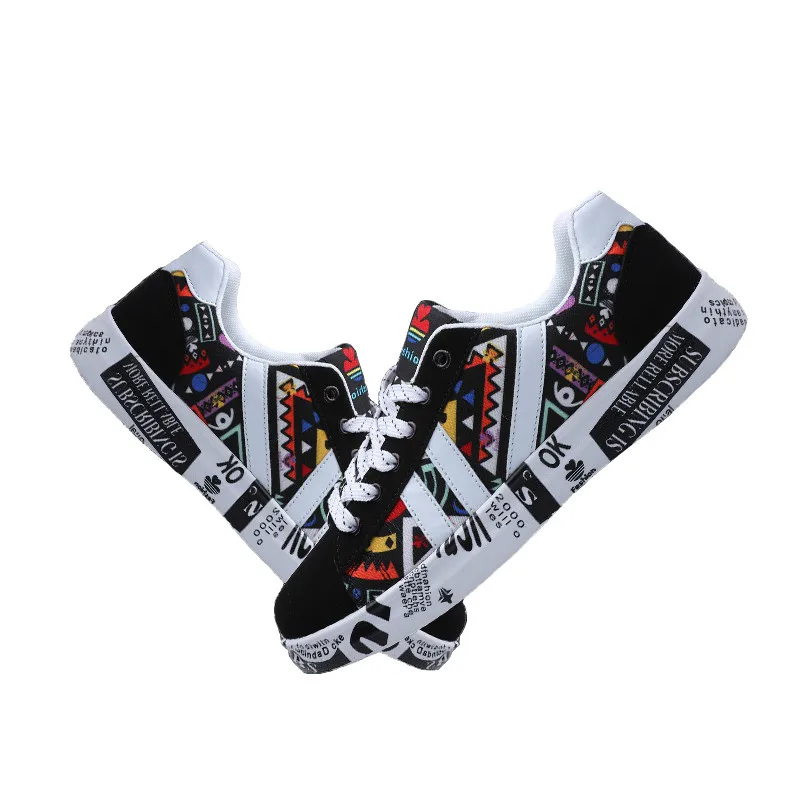 HOVINGE Summer Woman Sneakers White Casual Shoes Lovers Printing Fashion Flat Ladies Vulcanized Shoes