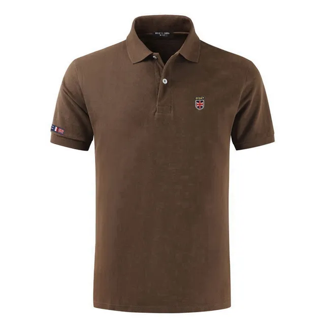 100% Cotton Top Quality 2022 Summer New Men's Polos Shirts Plus Size XS-5XL Solid Color Short Sleeve Polos Homme Lapel Male Tops coffee