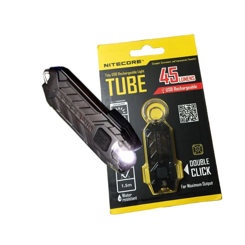 ELEG-NITECORE 45 Люмен Usb Перезаряжаемый мини брелок светодиодный фонарик Edc фонарь