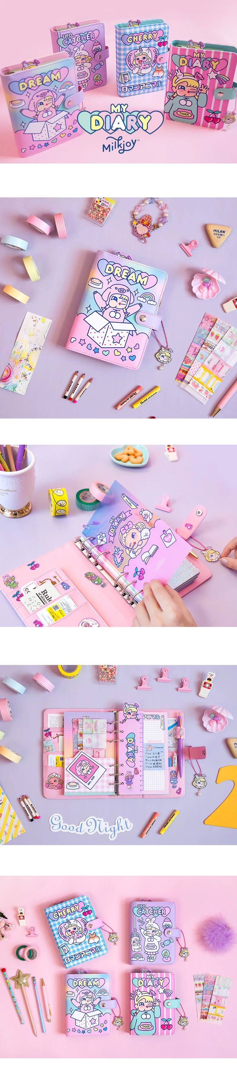 Kawaii A6 Дневник записная книжка и пули журнал милый напильник Организатор кольцо еженедельная спираль путешествия записная книжка руководство