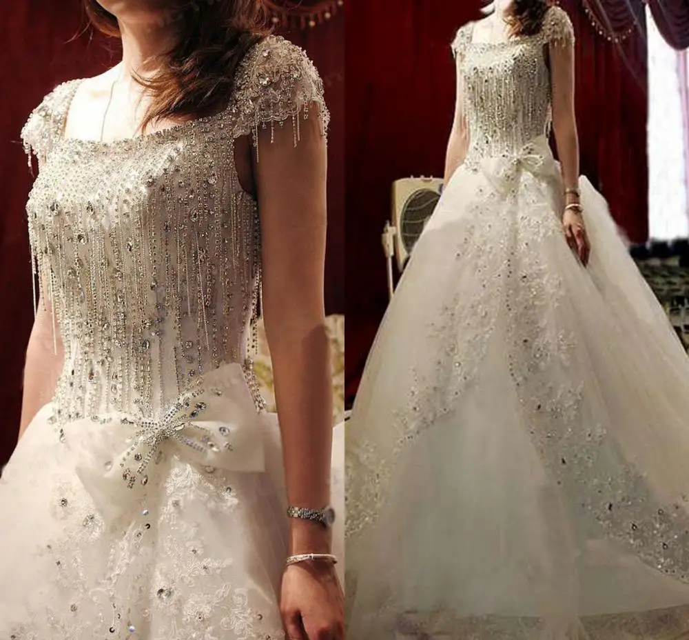 Bestidos de novia изготовленная на заказ Роскошная свадебная одежда совок Кристалл камни из бисера длинное формальное сексуальное свадебное платье