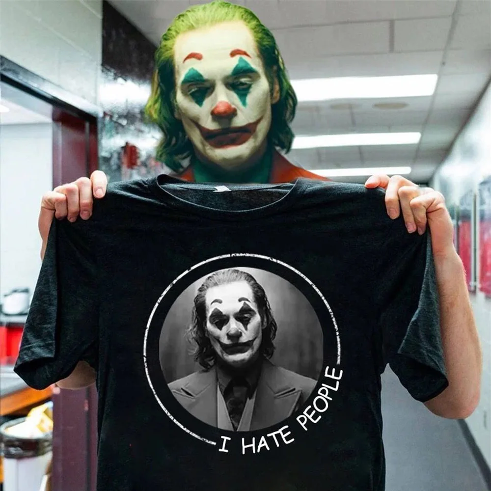 Футболка с надписью Joker I Hate People унисекс Повседневная Свободная футболка большого