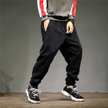 

2020 New Brand Men's Harm Pants Autumn Winter Fashion Casual Loose Male Drawstring Jeans Pants Trousers Large Size
