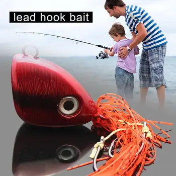

Fishing Bait Durable Practical Red Lead Lure Decoy Portable Lead Fish Head