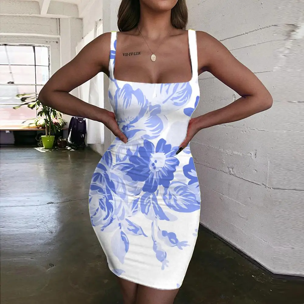 

KYKU Flower Dresses Women Art Vestido Sexy Painting Ladies Dresses Harajuku 3d Print Womens Clothing Party Vintage Beach Fashion