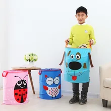 Cute Cartoon składany materiałowy kosz na pranie pranie torba na ubrania z kolorowe zwierzęta organizator zabawek dla dzieci tanie tanio CN (pochodzenie) Ekologiczne Składane Na stanie