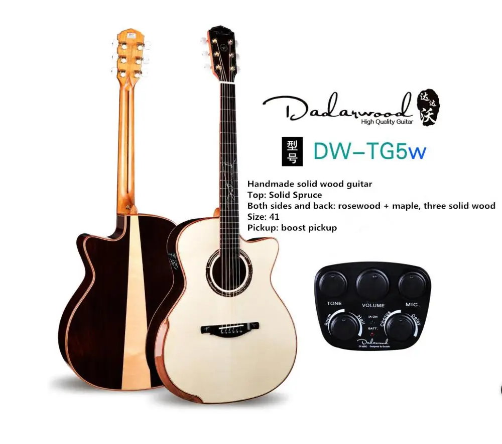 Китайская марка Dadarwood DW-TG5w модель full гитара из твердой древесины электрическая |