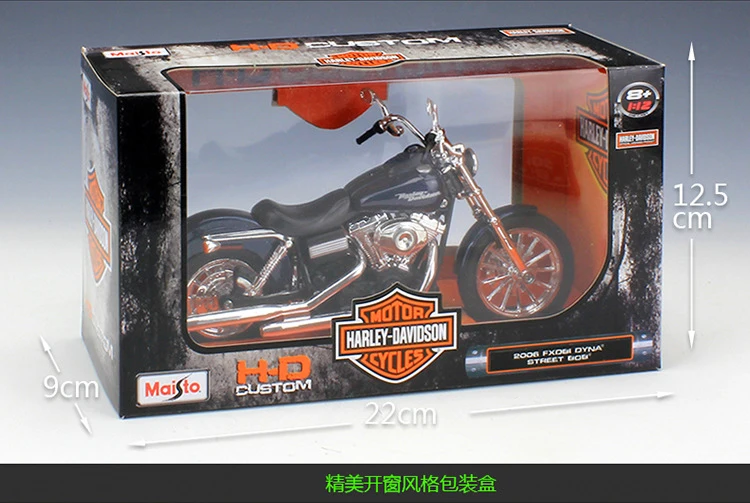 1:12 Maisto 2006 FXDBI Dyna Street Bob металлическая литая под давлением мотоциклетная Коллекционная модель мотоцикл